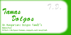 tamas dolgos business card